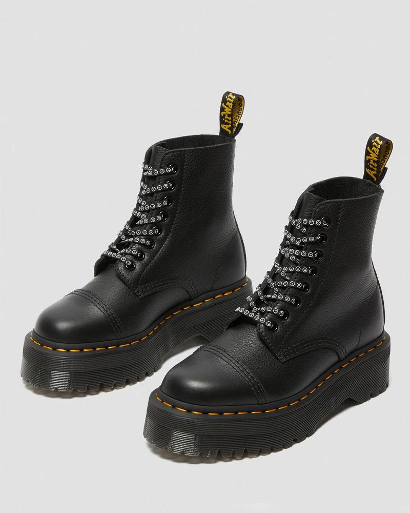 Women's Dr Martens Sinclair Lazy Oaf Leather Platform Boots Black | AU 254LIS